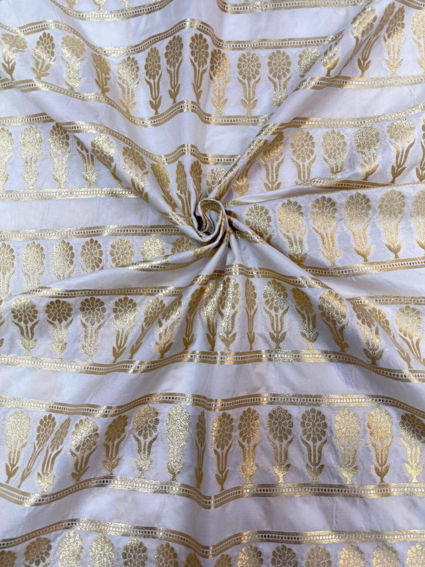 BANARASI SILK UNSTITCHED LEHENGA CHOLI SET β DESIGN 10 (DYEABLE, GOLDEN ZARI)