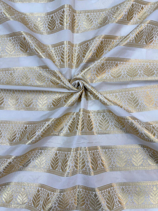 BANARASI SILK UNSTITCHED LEHENGA CHOLI SET – DESIGN 11 (DYEABLE, GOLDEN ZARI)