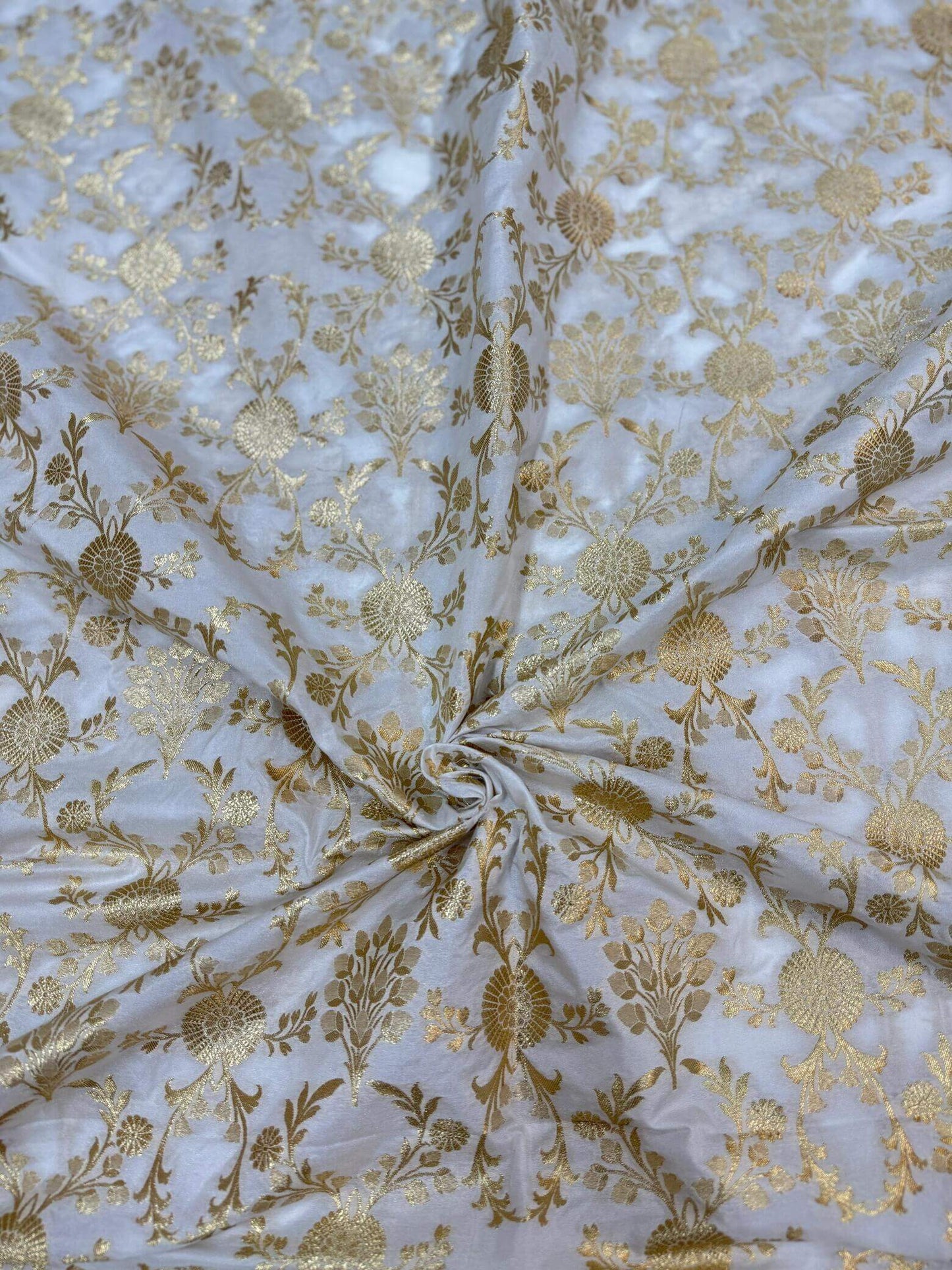 BANARASI SILK UNSTITCHED LEHENGA CHOLI SET โ DESIGN 13 (DYEABLE, GOLDEN ZARI)