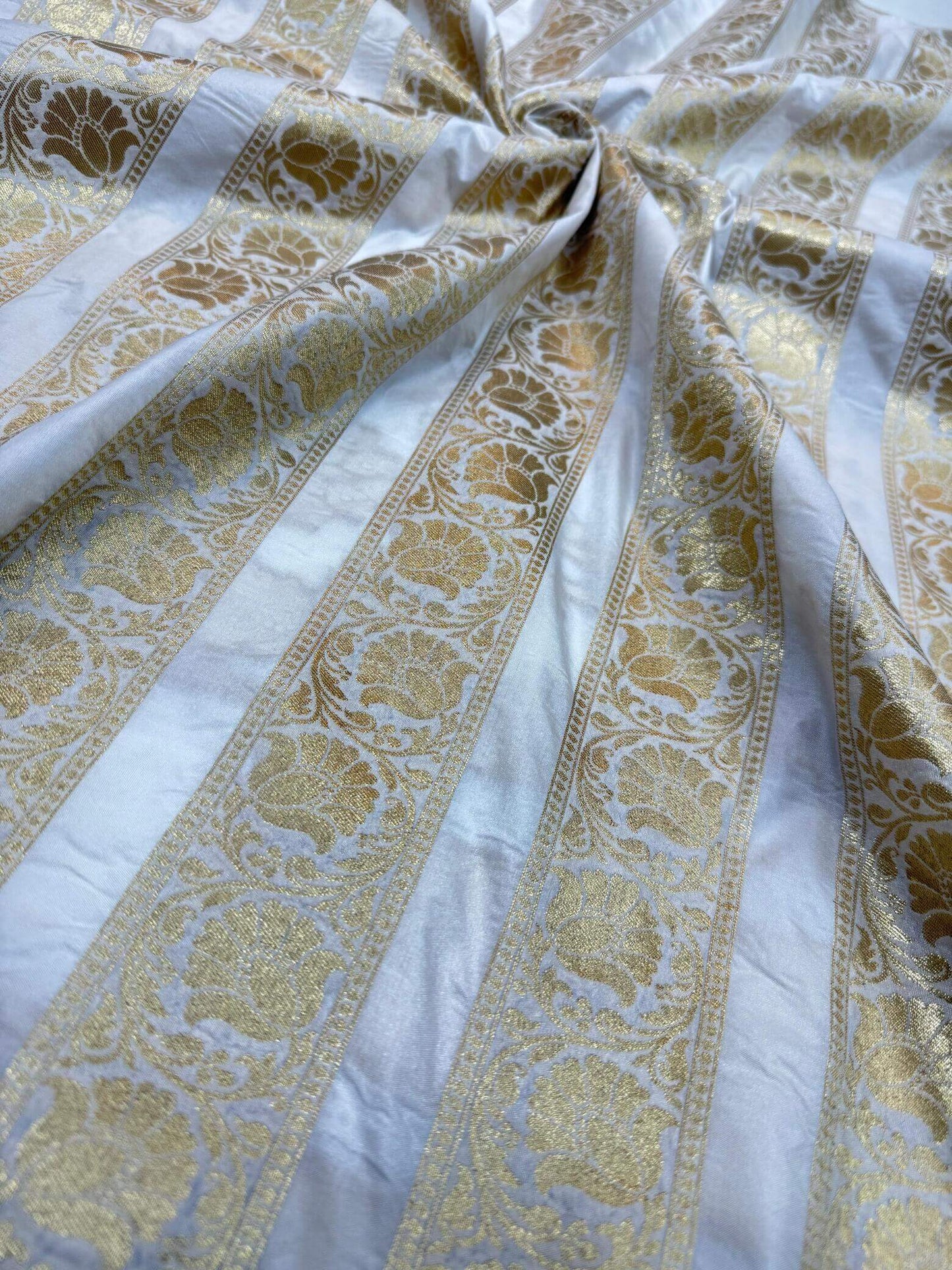 BANARASI SILK UNSTITCHED LEHENGA CHOLI SET β DESIGN 8 (DYEABLE, GOLDEN ZARI)