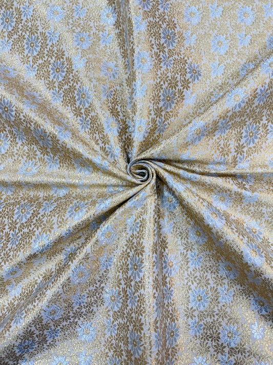 BANARASI SILK UNSTITCHED LEHENGA CHOLI SET – SONA RUPA DESIGN 4 (DYEABLE, SILVER-GOLDEN ZARI)