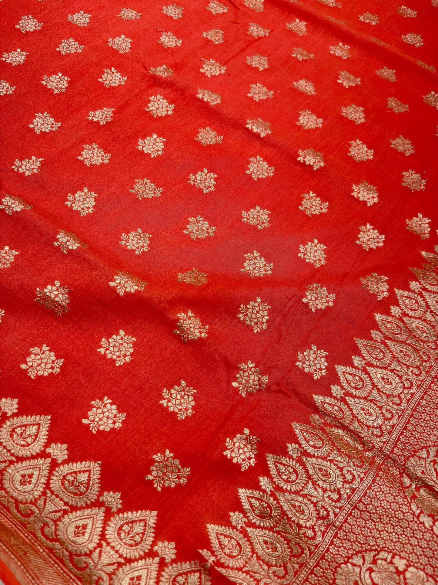 KHADDI MOONGA SILK BOOTI DESIGN DUPATTA WITH WATER ZARI – DARK PEACH