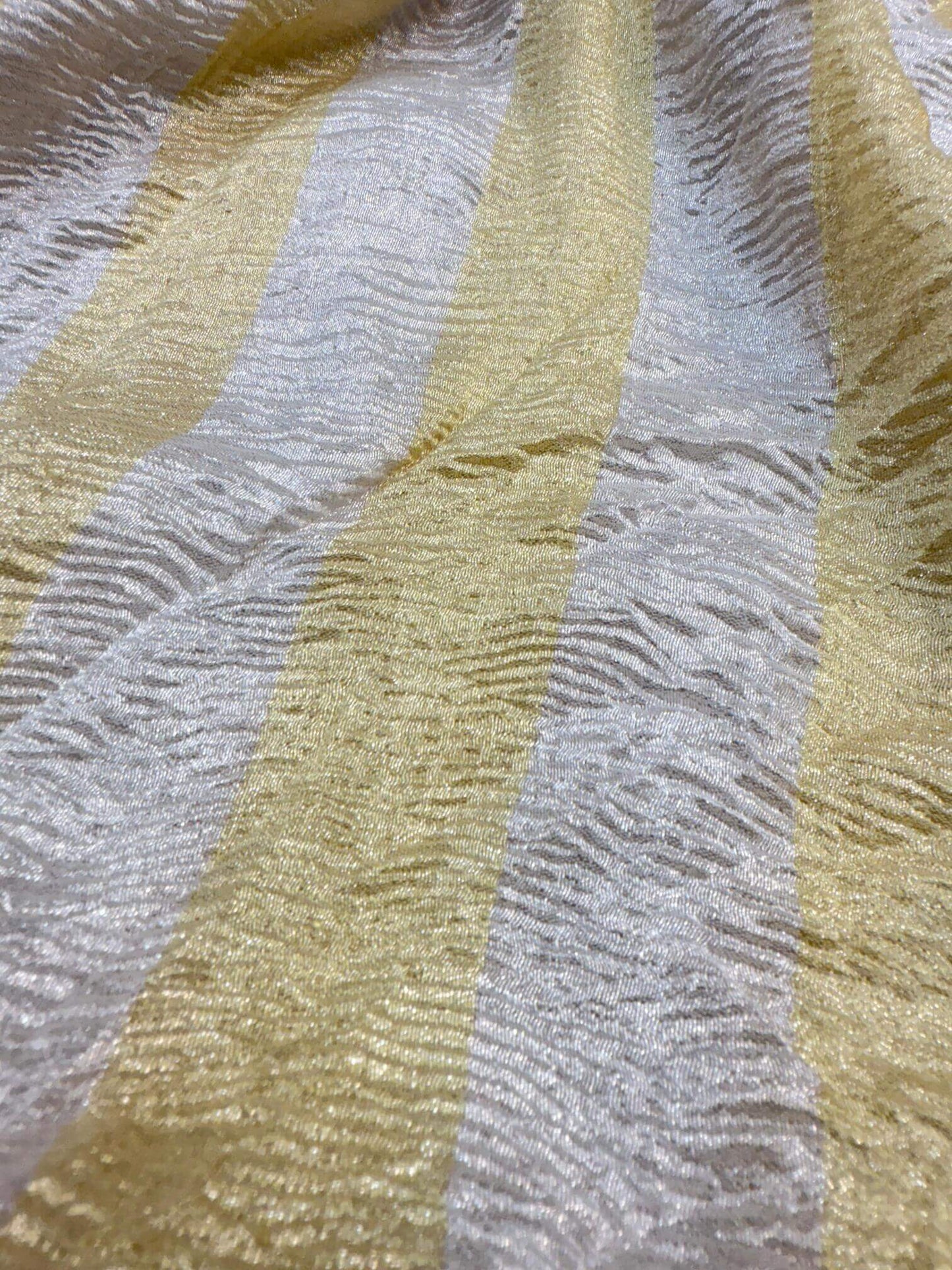 MOONGA CRUSHED STRIPE FABRIC WITH SONA RUPA ZARI – DYEABLE (PER METER)