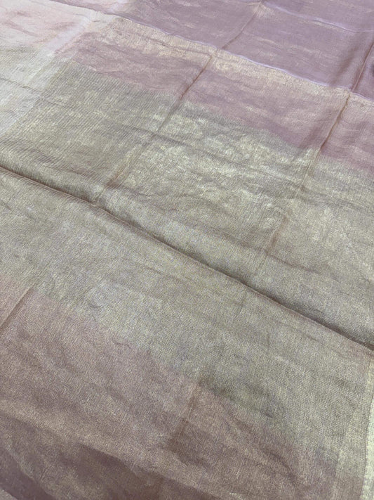 PURE CHIFFON TANCHOI UNSTITCHED SUIT SET WITH TISSUE DUPATTA – DUSTY MUSTARD ORANGE | FLOWER BOOTI DESIGN