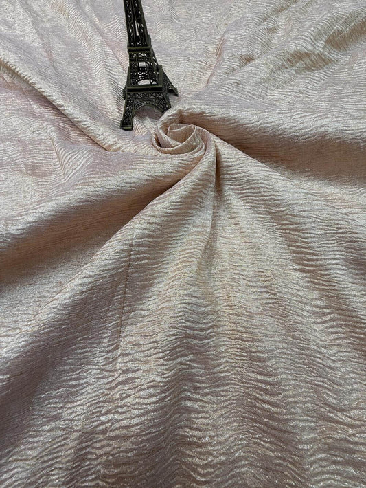 PURE CHIFFON CRUSHED SILK FABRIC – GOLDEN (RESHAMI ZARI WEAVE, DYEABLE, PER METER)