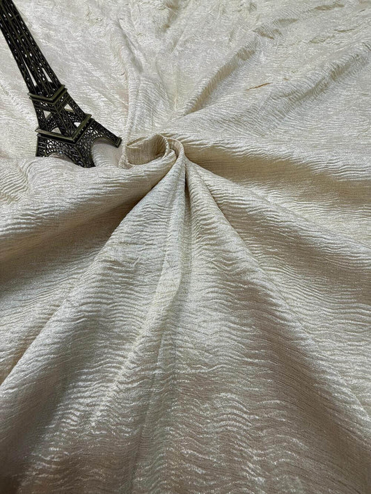 PURE CHIFFON CRUSHED SILK FABRIC – WATER (RESHAMI ZARI WEAVE, DYEABLE, PER METER)