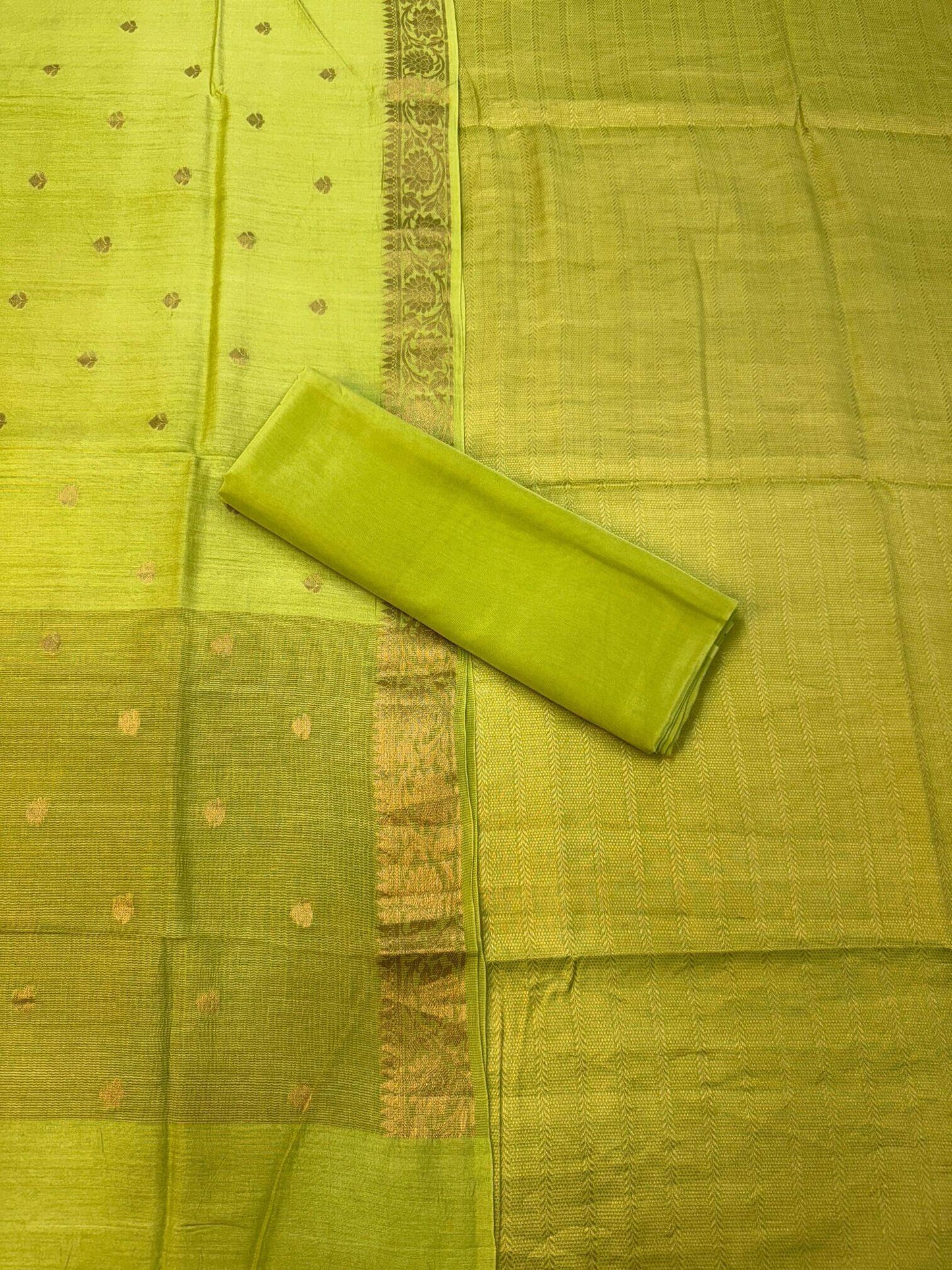 PURE MOONGA TANCHOI UNSTITCHED SUIT SET WITH DUPATTA – MUSTARD