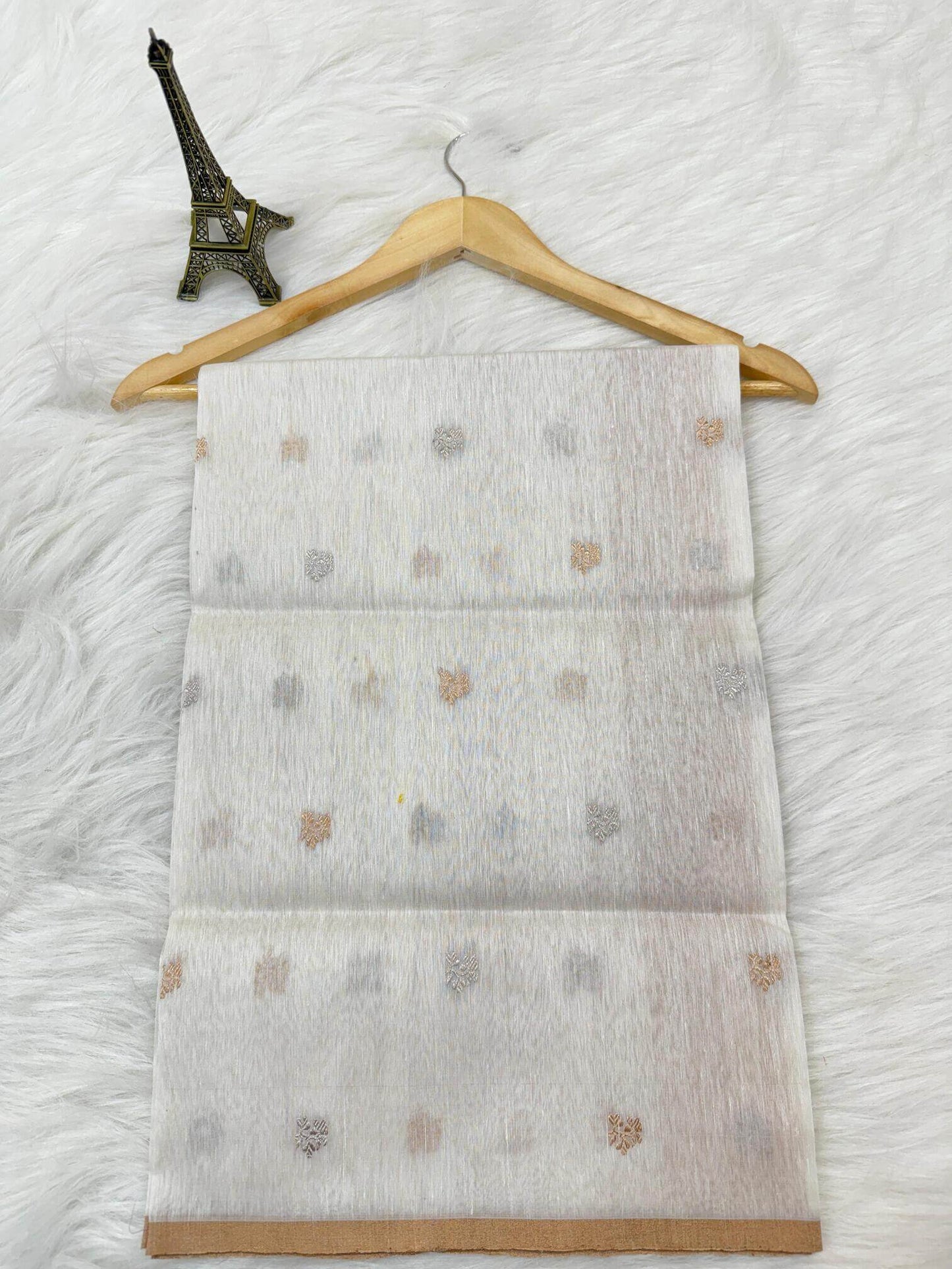 BANARASI HANDLOOM KHADDI LINEN DUPATTA – KADHUWA BOOTA, SONA ROOPA ZARI
