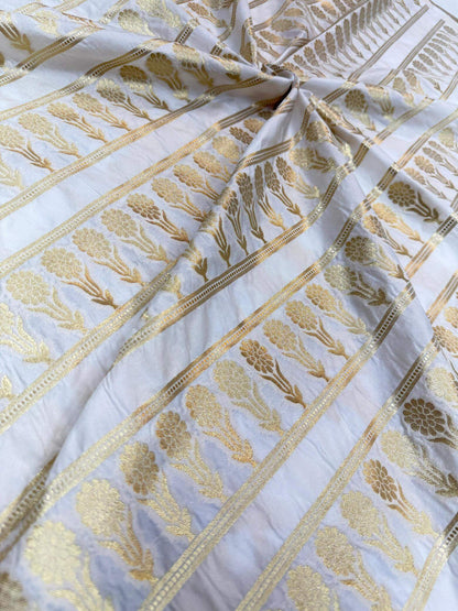 BANARASI SILK UNSTITCHED LEHENGA CHOLI SET – DESIGN 10 (DYEABLE, GOLDEN ZARI)