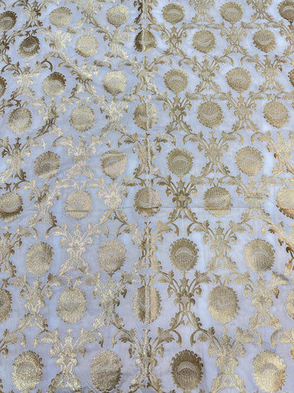 BANARASI SILK UNSTITCHED LEHENGA CHOLI SET – DESIGN 12 (DYEABLE, GOLDEN ZARI)