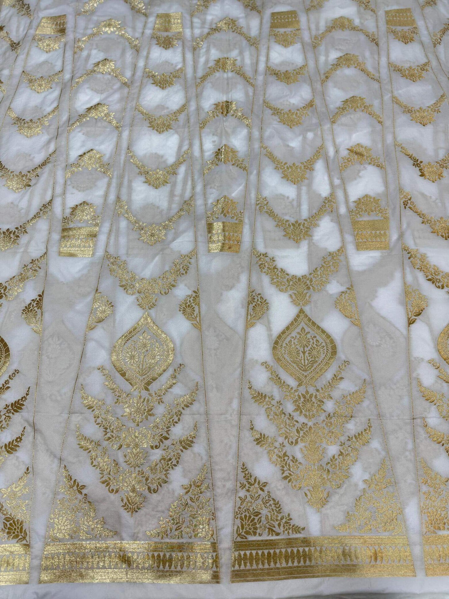 BANARASI SILK UNSTITCHED LEHENGA CHOLI SET – DESIGN 13 (DYEABLE, GOLDEN ZARI)