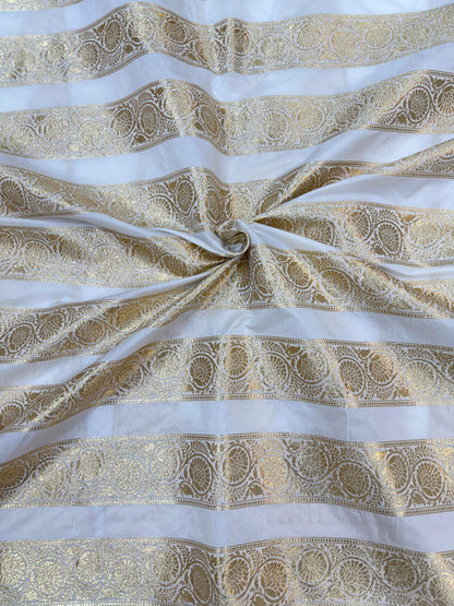 BANARASI SILK UNSTITCHED LEHENGA CHOLI SET – DESIGN 13 (DYEABLE, GOLDEN ZARI)