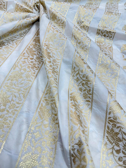 BANARASI SILK UNSTITCHED LEHENGA CHOLI SET – DESIGN 6 (DYEABLE, GOLDEN ZARI)