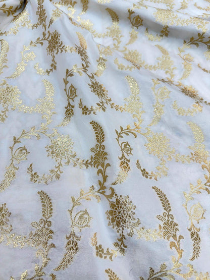 BANARASI SILK UNSTITCHED LEHENGA CHOLI SET – DESIGN 6 (DYEABLE, GOLDEN ZARI)