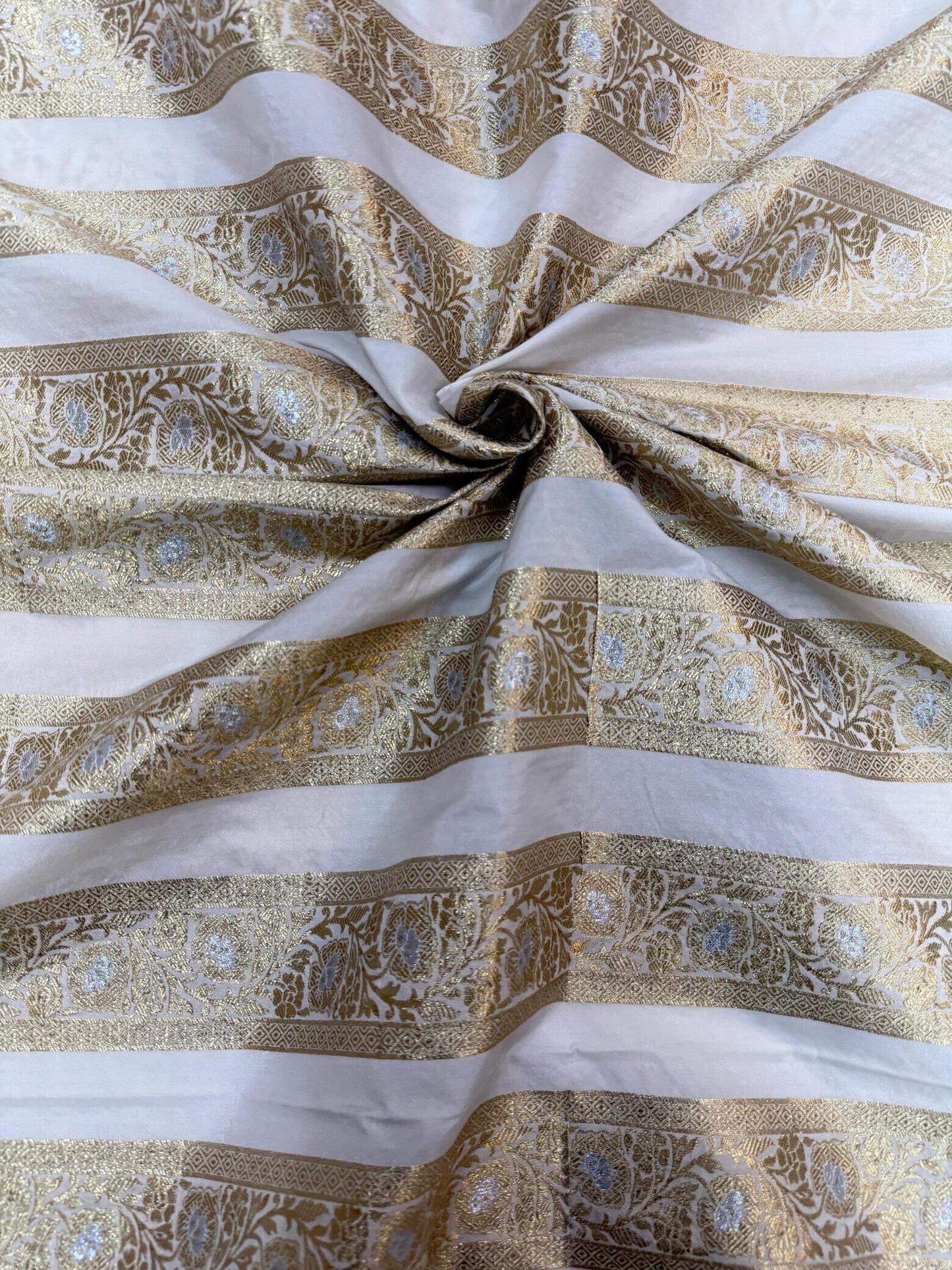 BANARASI SILK UNSTITCHED LEHENGA CHOLI SET – DESIGN 5 (DYEABLE, GOLDEN ZARI)