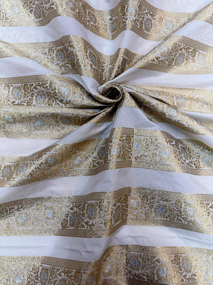 BANARASI SILK UNSTITCHED LEHENGA CHOLI SET – DESIGN 5 (DYEABLE, GOLDEN ZARI)