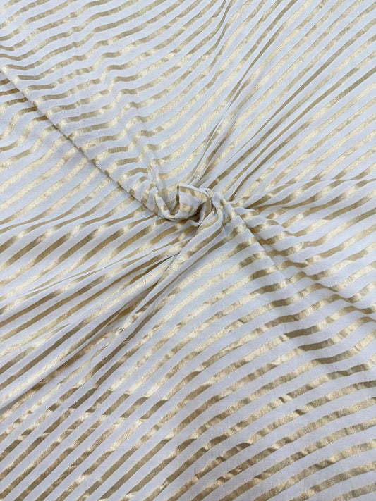 KHADDI GEORGETTE AADA DESIGN FABRIC WITH WATER ZARI - DYEABLE
