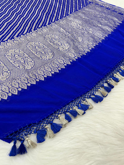 KHADDI GEORGETTE AADA DESIGN DUPATTA WITH WATER ZARI – PURPLE
