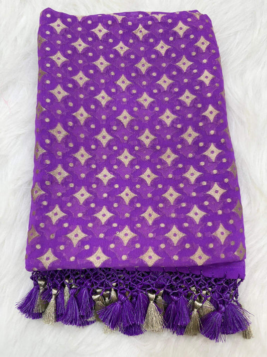 KHADDI GEORGETTE BOOTI DESIGN DUPATTA WITH WATER ZARI – MOFF