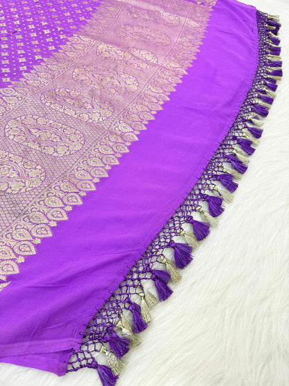 KHADDI GEORGETTE BOOTI DESIGN DUPATTA WITH WATER ZARI – MOFF