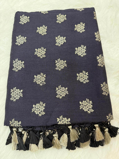 KHADDI MOONGA GEORGETTE BOOTI DESIGN DUPATTA WITH WATER ZARI – WINE