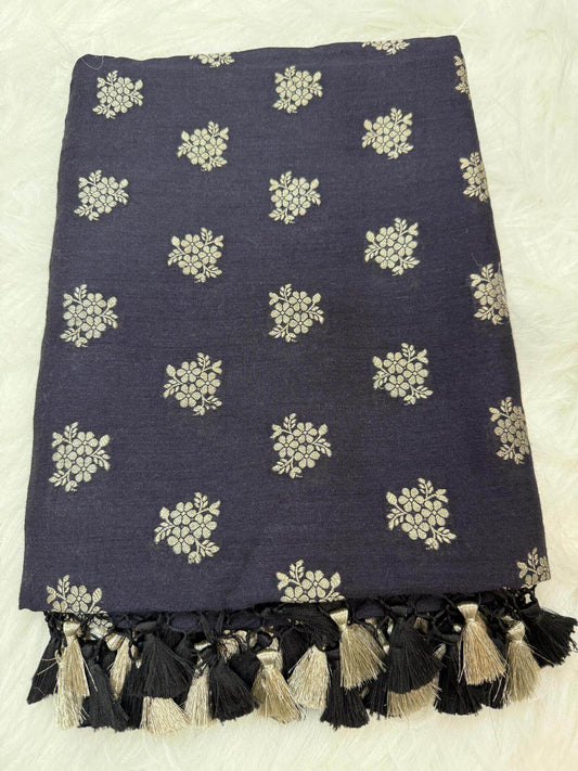 KHADDI MOONGA GEORGETTE BOOTI DESIGN DUPATTA WITH WATER ZARI – WINE
