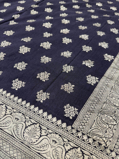 KHADDI MOONGA GEORGETTE BOOTI DESIGN DUPATTA WITH WATER ZARI – WINE