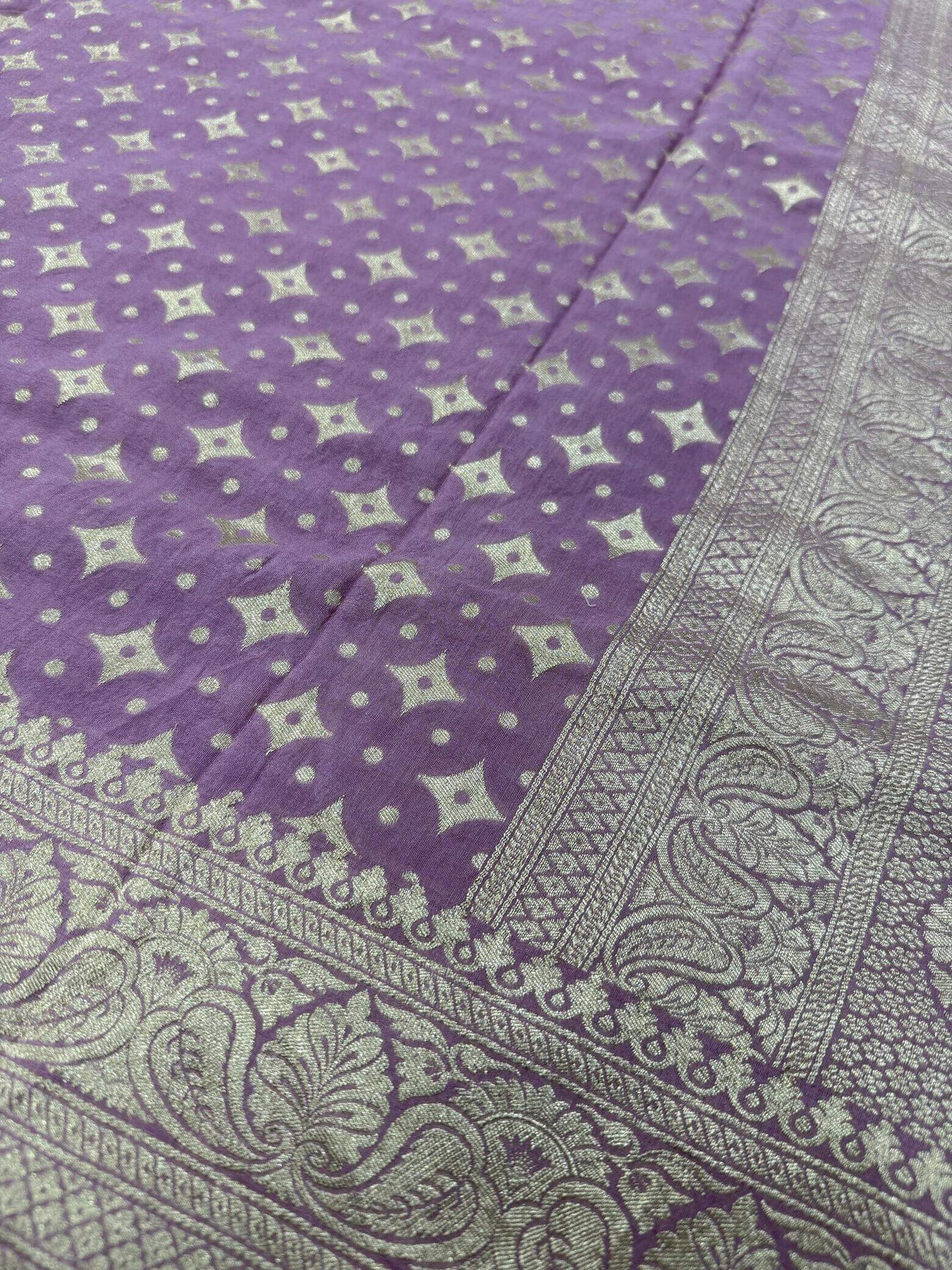 KHADDI MOONGA SILK BOOTI DESIGN DUPATTA WITH WATER ZARI – LIGHT ONION