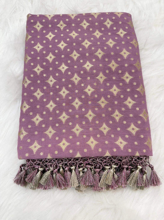 KHADDI MOONGA SILK BOOTI DESIGN DUPATTA WITH WATER ZARI – LIGHT ONION