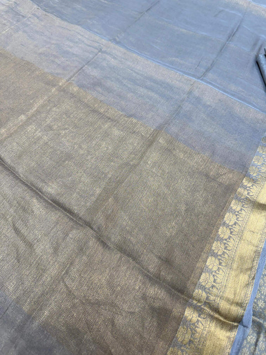 PURE CHIFFON TANCHOI UNSTITCHED SUIT SET WITH TISSUE DUPATTA – DUSTY CARROT | FLOWER BOOTI DESIGN