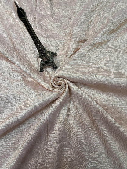 PURE CHIFFON CRUSHED SILK FABRIC – GOLDEN (RESHAMI ZARI WEAVE, DYEABLE, PER METER)